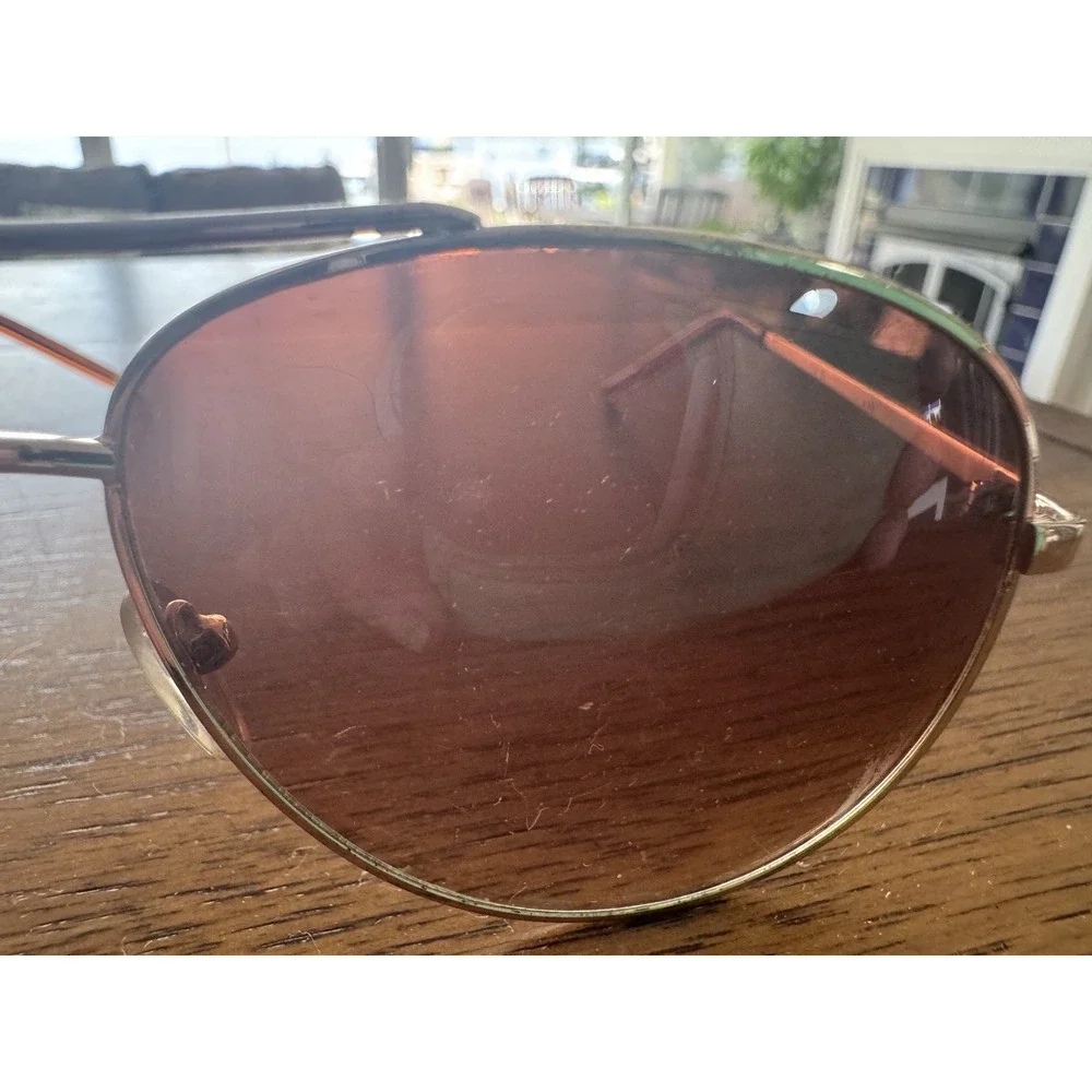 Ann Taylor Aviator Sunglasses Gold Brown Gradient Lenses Women's Fashion Eyewear - Picture 4 of 4
